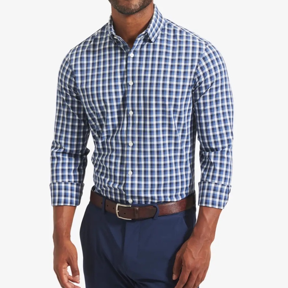 Mizzen+Main Leeward Navy Multi Check Dress Shirt